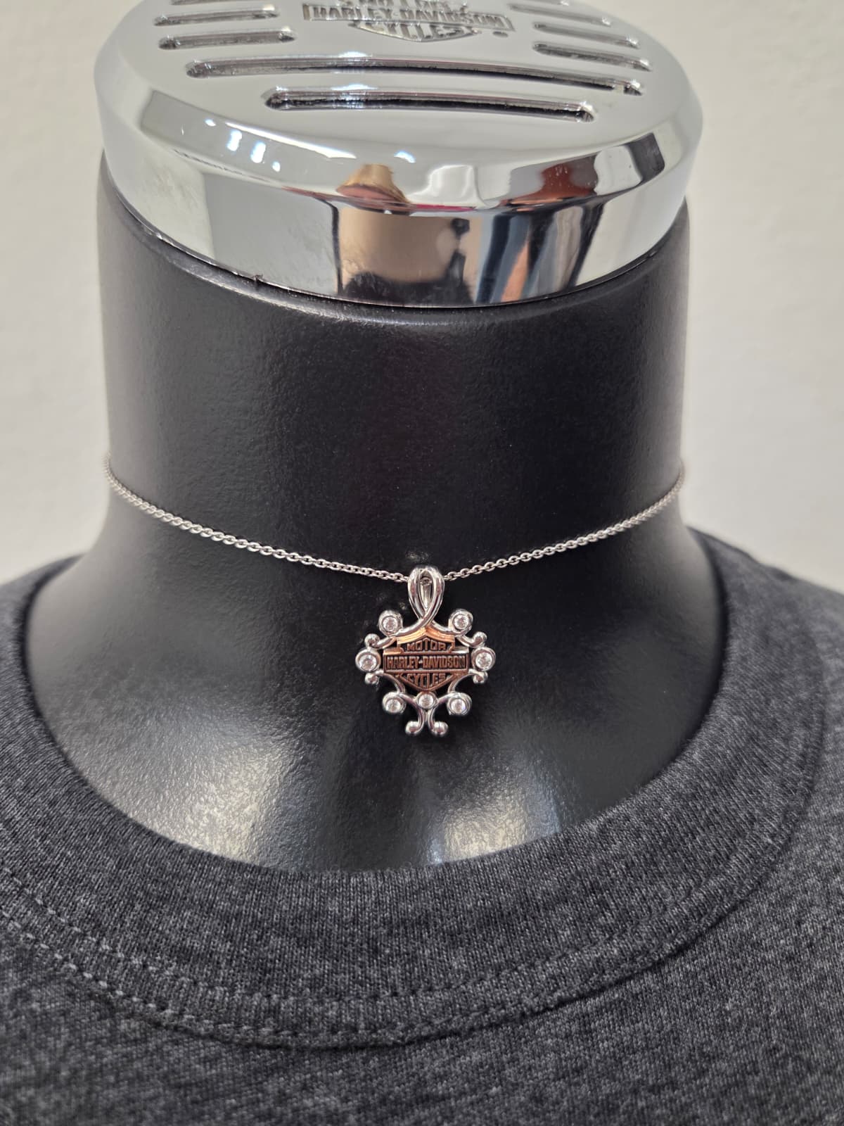 Licensed Product Womens .925 Silver Rose Gold Plated Filigree Necklace - Adjustable