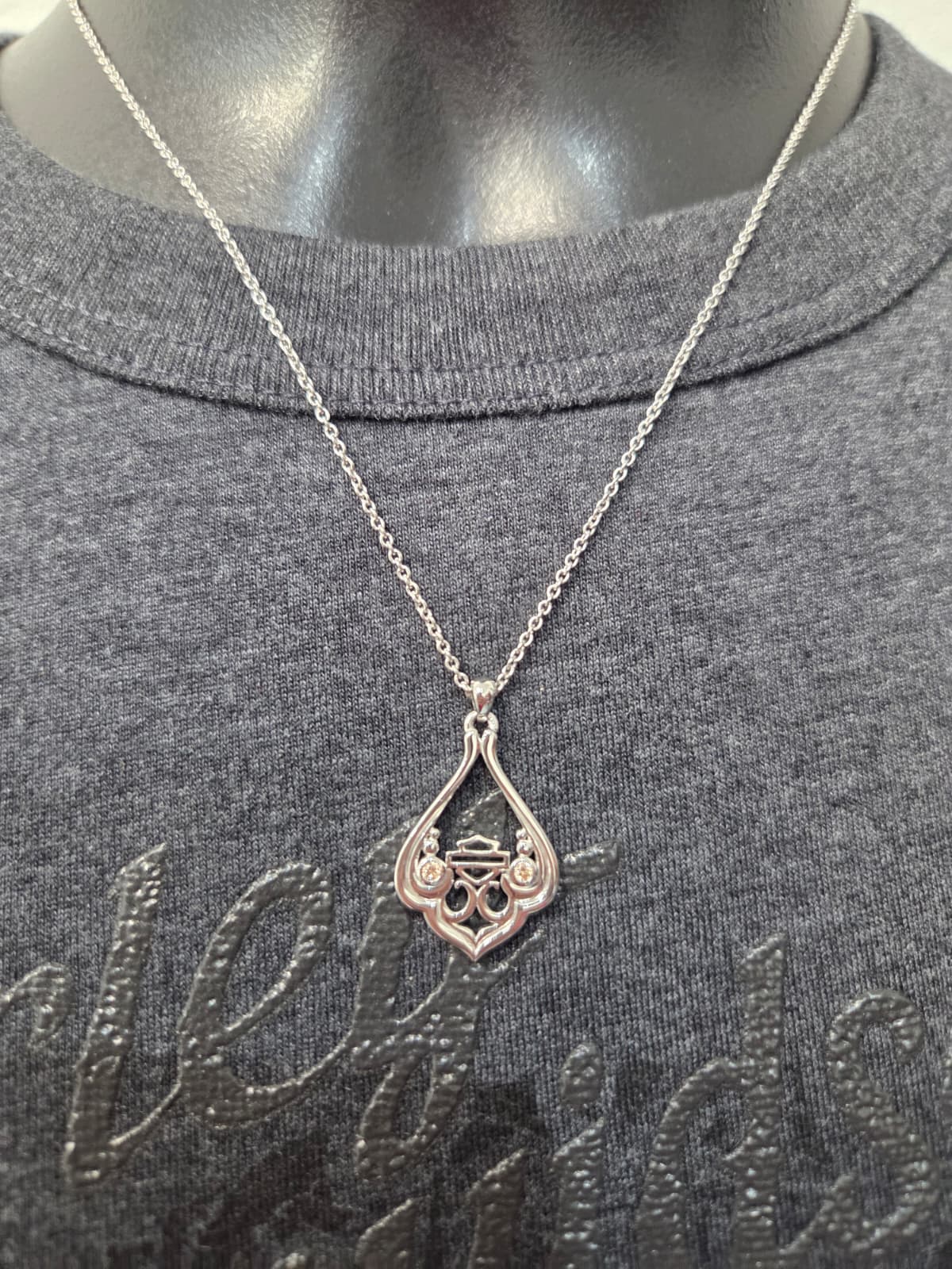 Licensed Product Womens .925 Silver Champagne Swirl Filigree Necklace - One Size