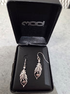 Licensed Product Womens .925 Silver Large Boho Feather Earrings