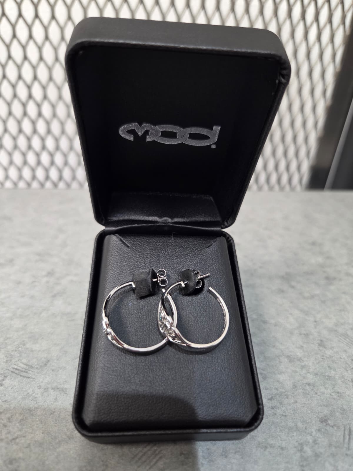 Licensed Product Womens .925 Silver Swiss Blue Swirl Filigree Hoop Earrings