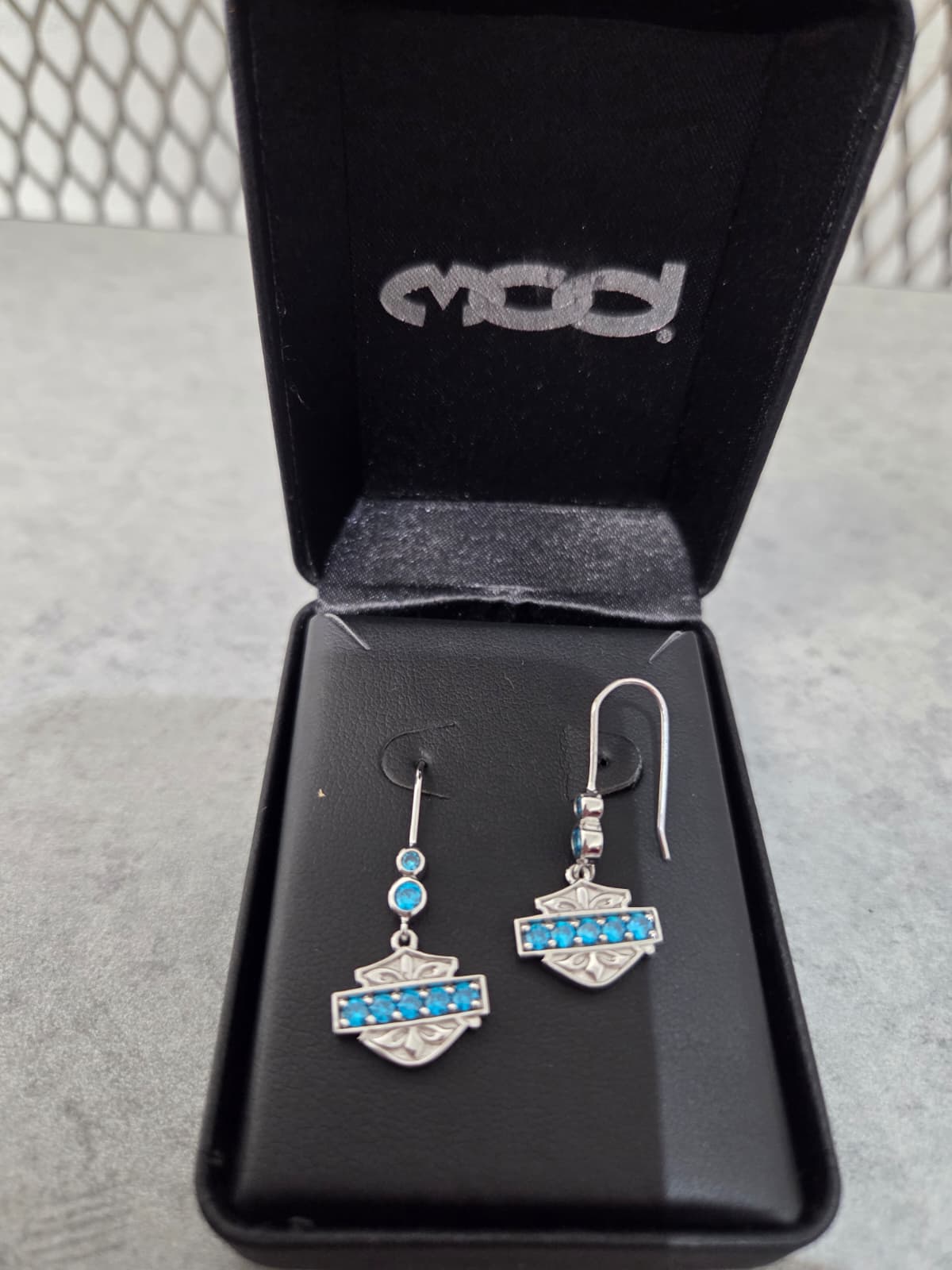 Licensed Product Womens .925 Silver Floral Filigree with Swiss Blue Stones Drop Earrings
