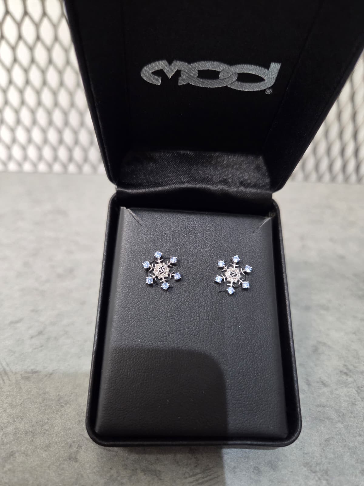 Licensed Product Womens .925 Sterling Silver Blue Bling Snowflake Post Earrings Main image