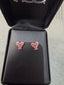 Licensed Product Womens 9.25 Sterling Silver Candy Cane Heart Post Earrings