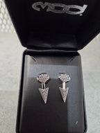 Licensed Product Womens .925 Sterling Silver Beaded B&S Arrowhead Ear Jacket Earrings