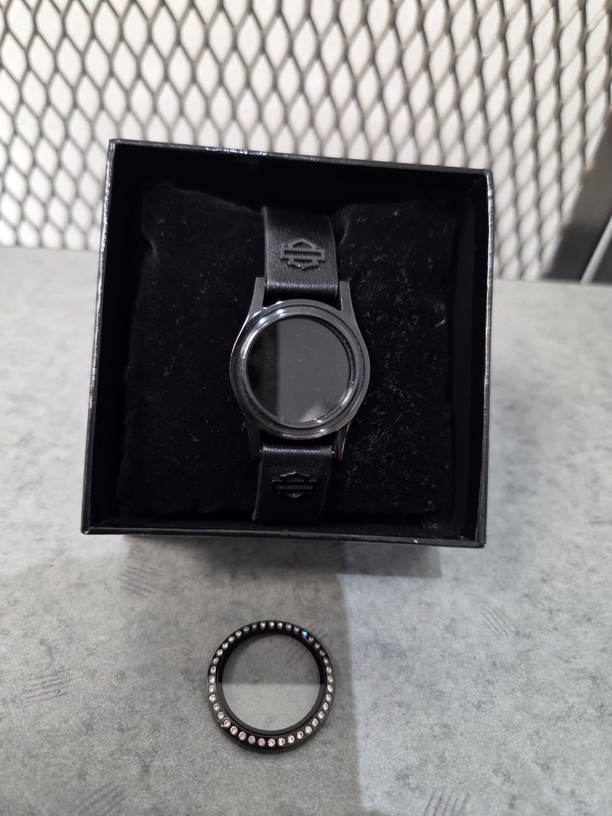 Licensed Product Womens Stainless Steel Large Black Tone Bling Locket Leather Bracelet - One Size