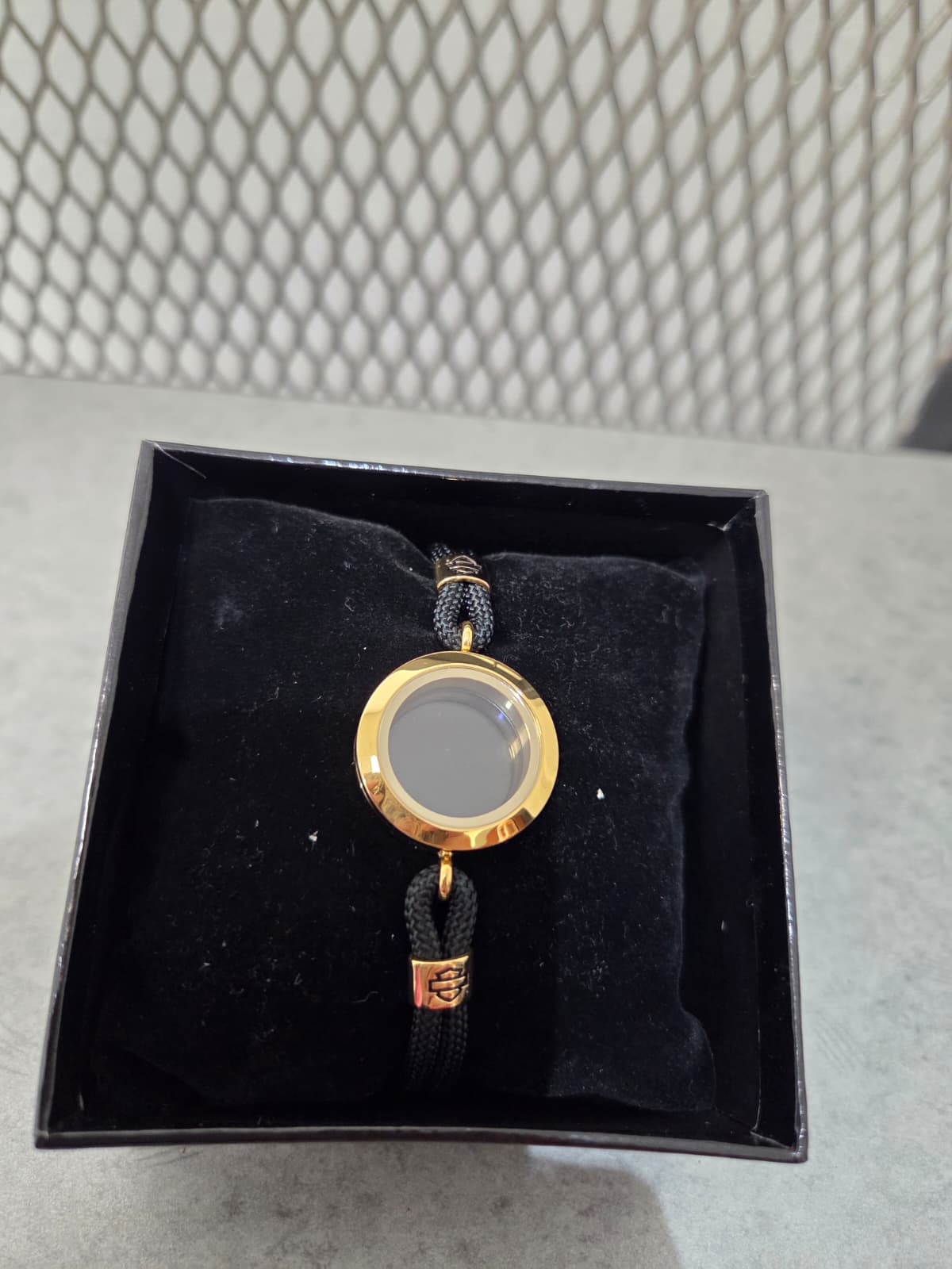 Licensed Product Womens Stainless Steel Small Gold Tone Locket Cord Bracelet - Adjustable Main image