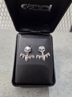 Licensed ProductWomens .925 Sterling Silver Willie G Skull & Triangle Ear Jacket Earrings
