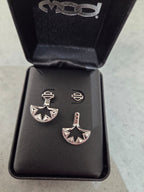 Licensed Product Womens .925 Silver Tribal Rays Fan Earrings