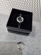 Licensed Product Womens Stainless Steel Small Silver Tone Locket Cord Bracelet - Adjustable