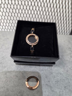 Licensed Product Womens Stainless Steel Small Rose Gold Tone Locket Cord Bracelet – Adjustable