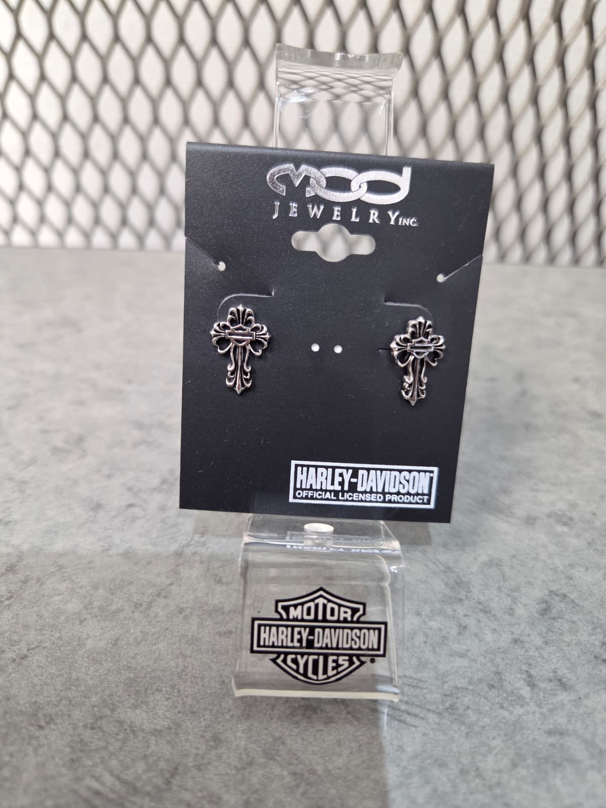 Licensed Product Womens .925 Silver Filigree Cross Post Earrings