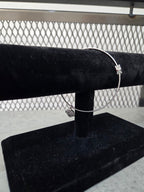 Licensed Product Womens Stainless Steel Black Bling Charm Bangle Bracelet - Adjustable