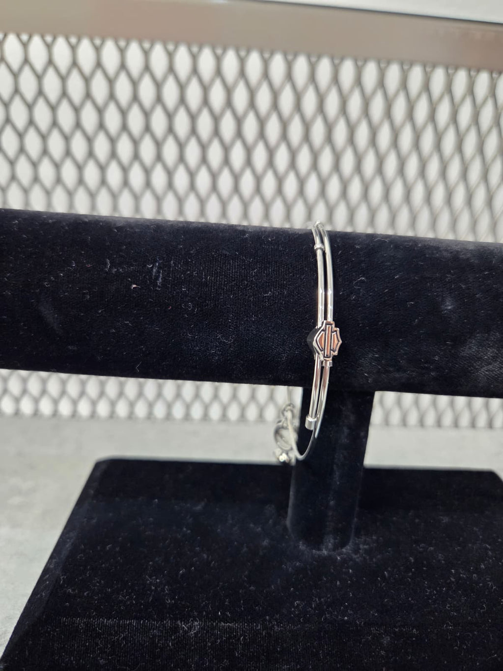 Licensed Product Womens Stainless Steel Wedding Ring Charm Bangle Bracelet - Adjustable