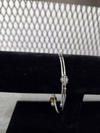 Licensed Product Womens Stainless Steel Seashell Charm Bangle Bracelet – Adjustable