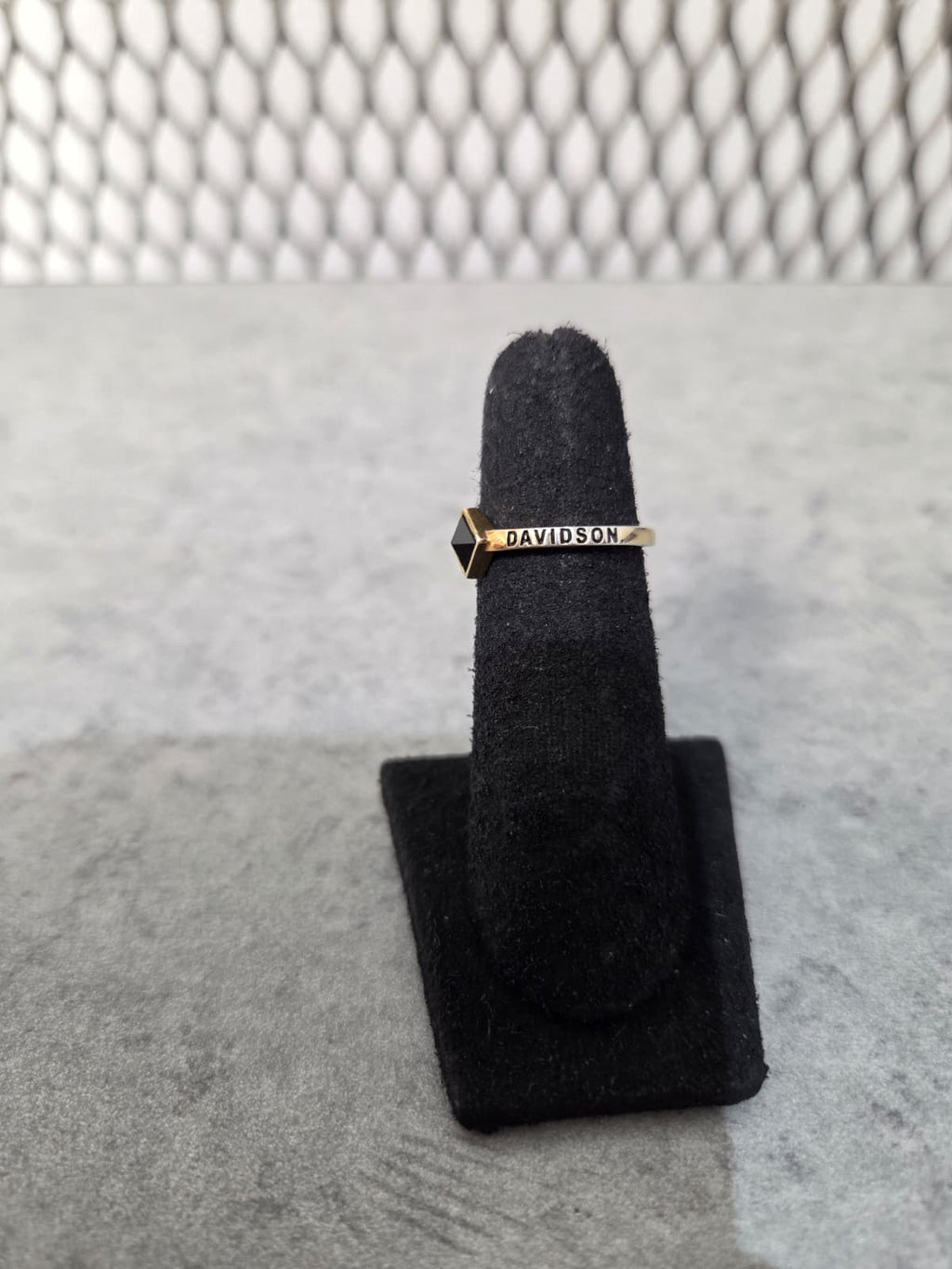 Licensed Product Womens .925 Silver Gold Plated Black Stone Stackable Ring
