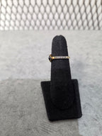 Licensed Product Womens .925 Silver Gold Plated Black Stone Stackable Ring