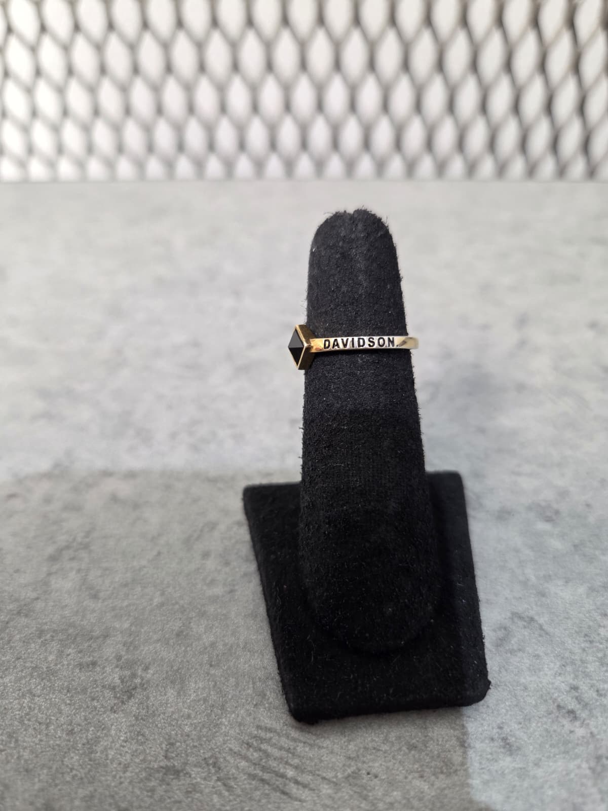 Licensed Product Womens .925 Silver Gold Plated Black Stone Stackable Ring