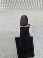 Licensed Product Womens .925 Silver Gold Plated Black Stone Stackable Ring