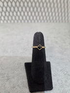 Licensed Product Womens .925 Silver Gold Plated Black Stone Stackable Ring