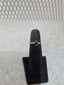 Licensed Product Womens .925 Silver Gold Plated Black Stone Stackable Ring