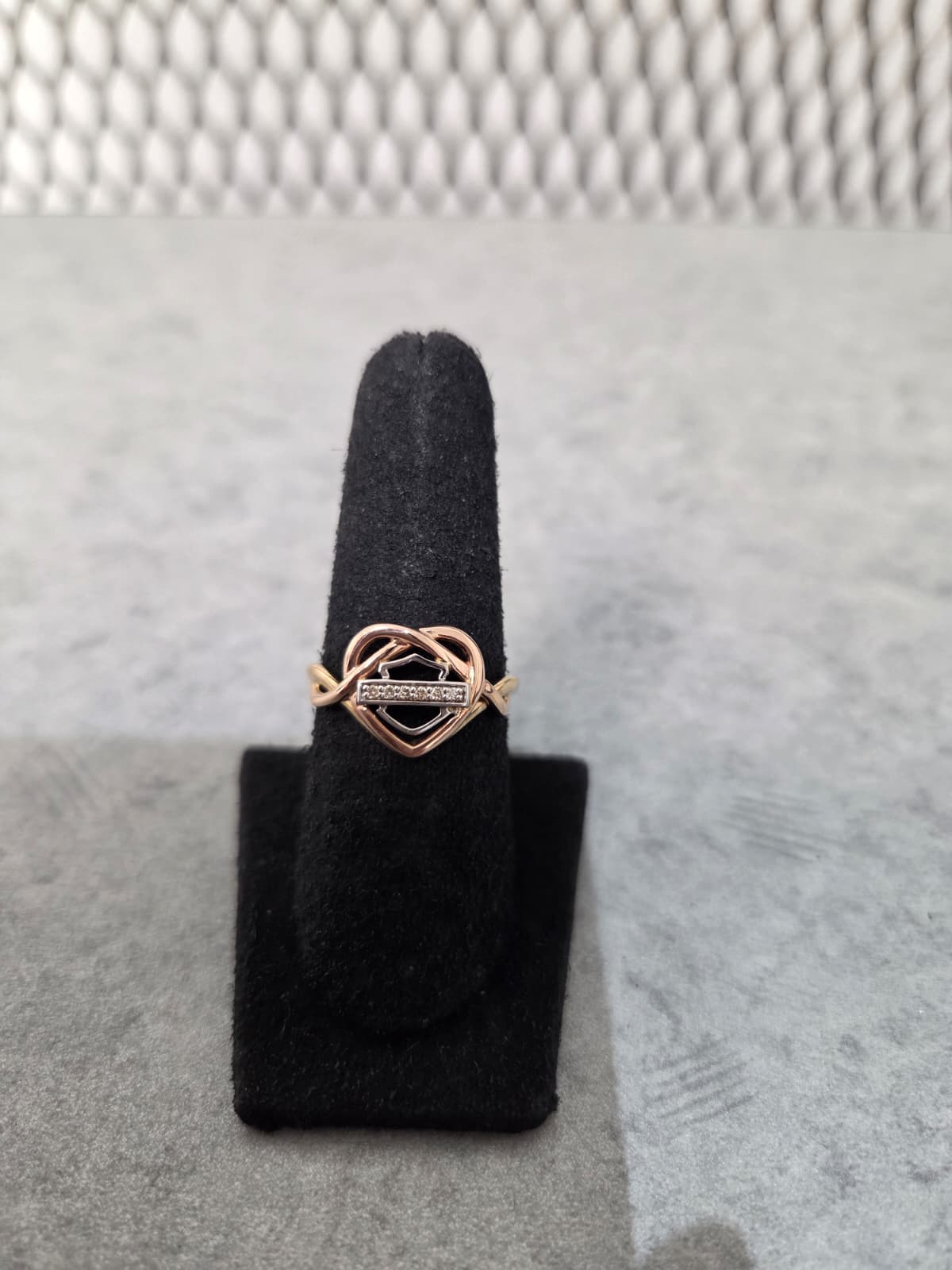 Licensed Product Womens 10kt Gold Yellow, Rose & White Gold Infinity Heart Ring Main image