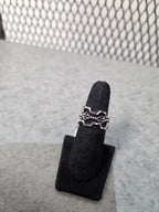 Licensed Product H-D Womens .925 Sterling Silver Stacking B&S Beaded Box Ring