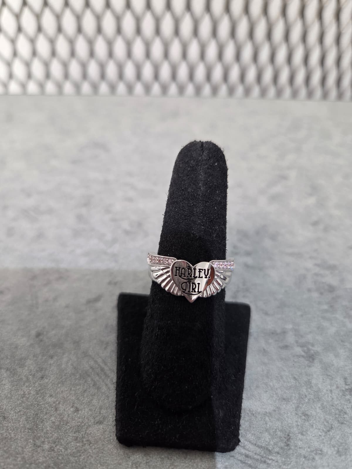 Licensed Product Womens Pink Bling Harley Girl Wing Ring