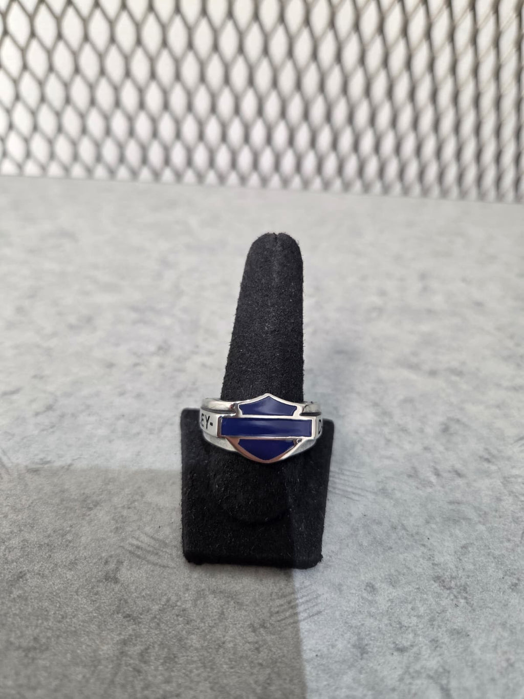 Licensed Product Mens Stainless Steel Small Blue Celtic Enamel Signet Ring