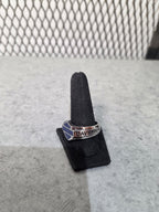 Licensed Product Mens Stainless Steel Small Blue Celtic Enamel Signet Ring