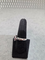 Licensed Product Womens .925 Silver Fire Red Radiant Stone Ring