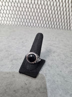 Licensed Product Mens Sterling Silver Domed Black Onyx Tribal Ring