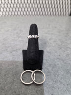 Licensed Product Womens .925 Silver Willie G Skull with Black Stones Stacking Ring