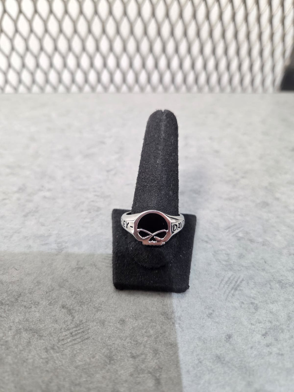 Licensed Product Mens Sterling Silver Small Onyx Willie G Skull Ring