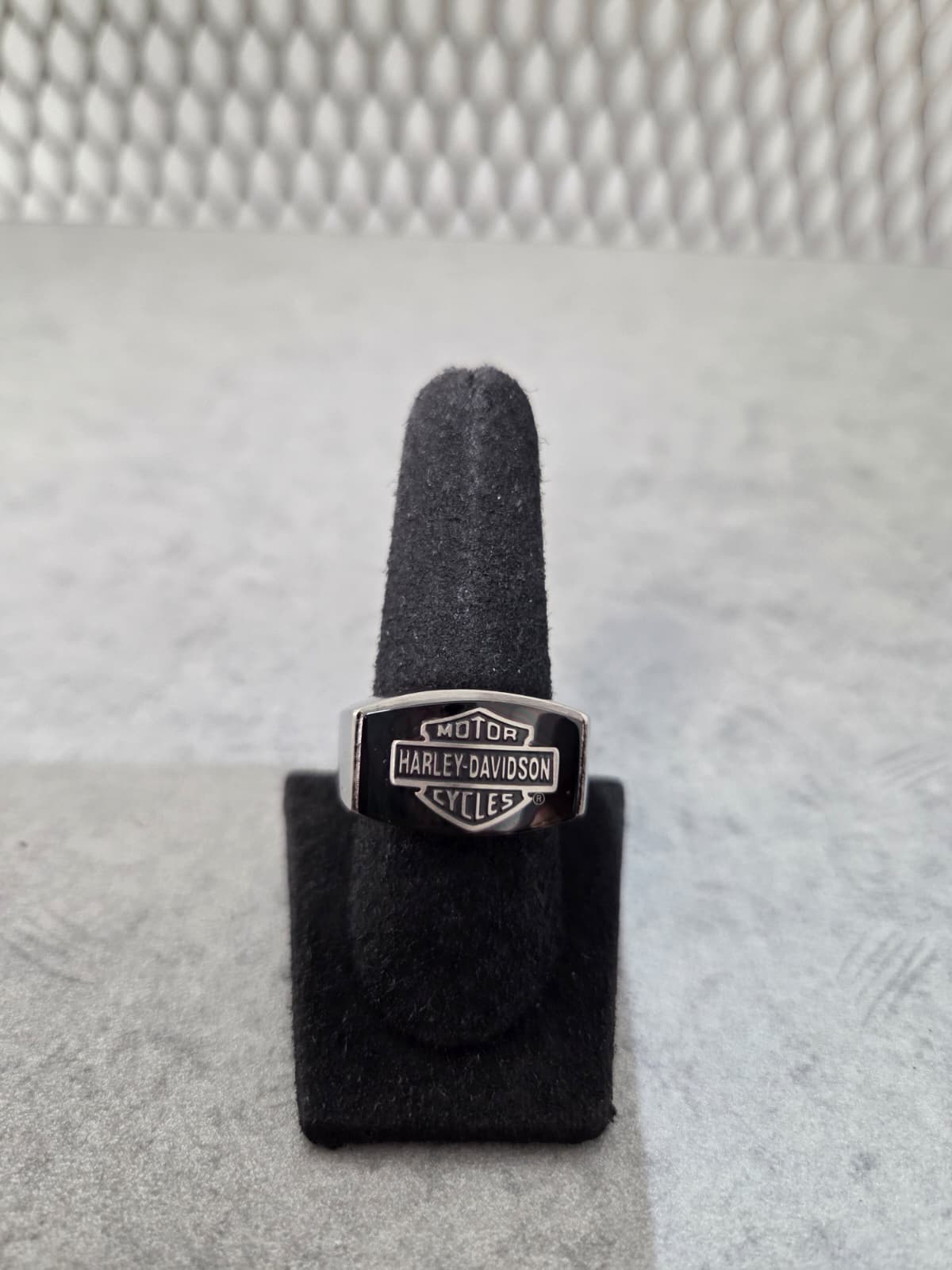 Licensed Product Mens Black Steel Stone Ring Main image