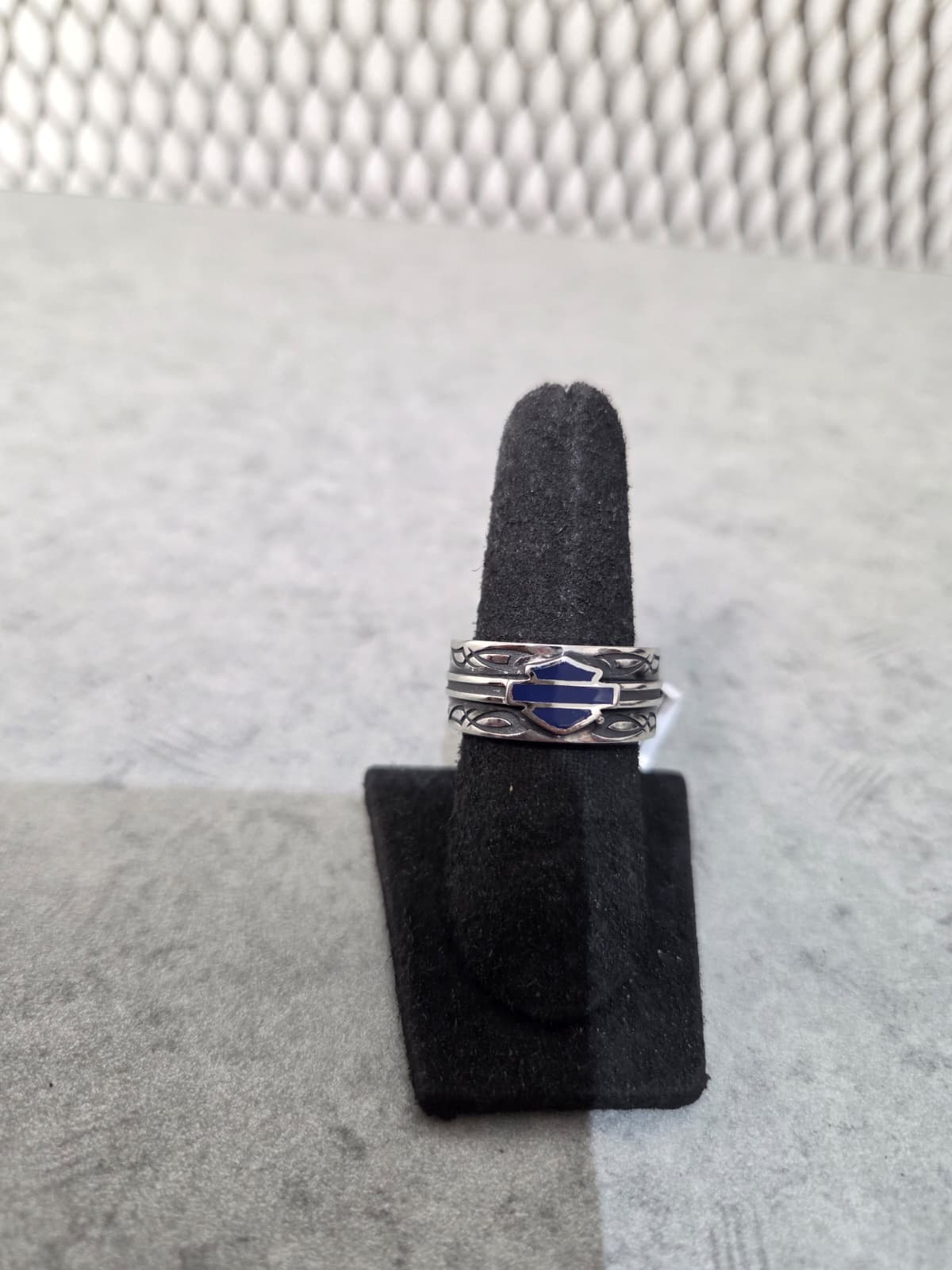 Licensed Product Mens Stainless Steel Blue Celtic Enamel Band Ring Main image