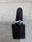Licensed Product Womens .925 Silver Ocean Blue Radiant Stone Ring