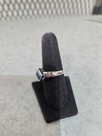 Licensed Product Womens .925 Silver Ocean Blue Radiant Stone Ring
