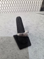Licensed Product Mens Sterling Silver Black Onyx Round Tribal Ring