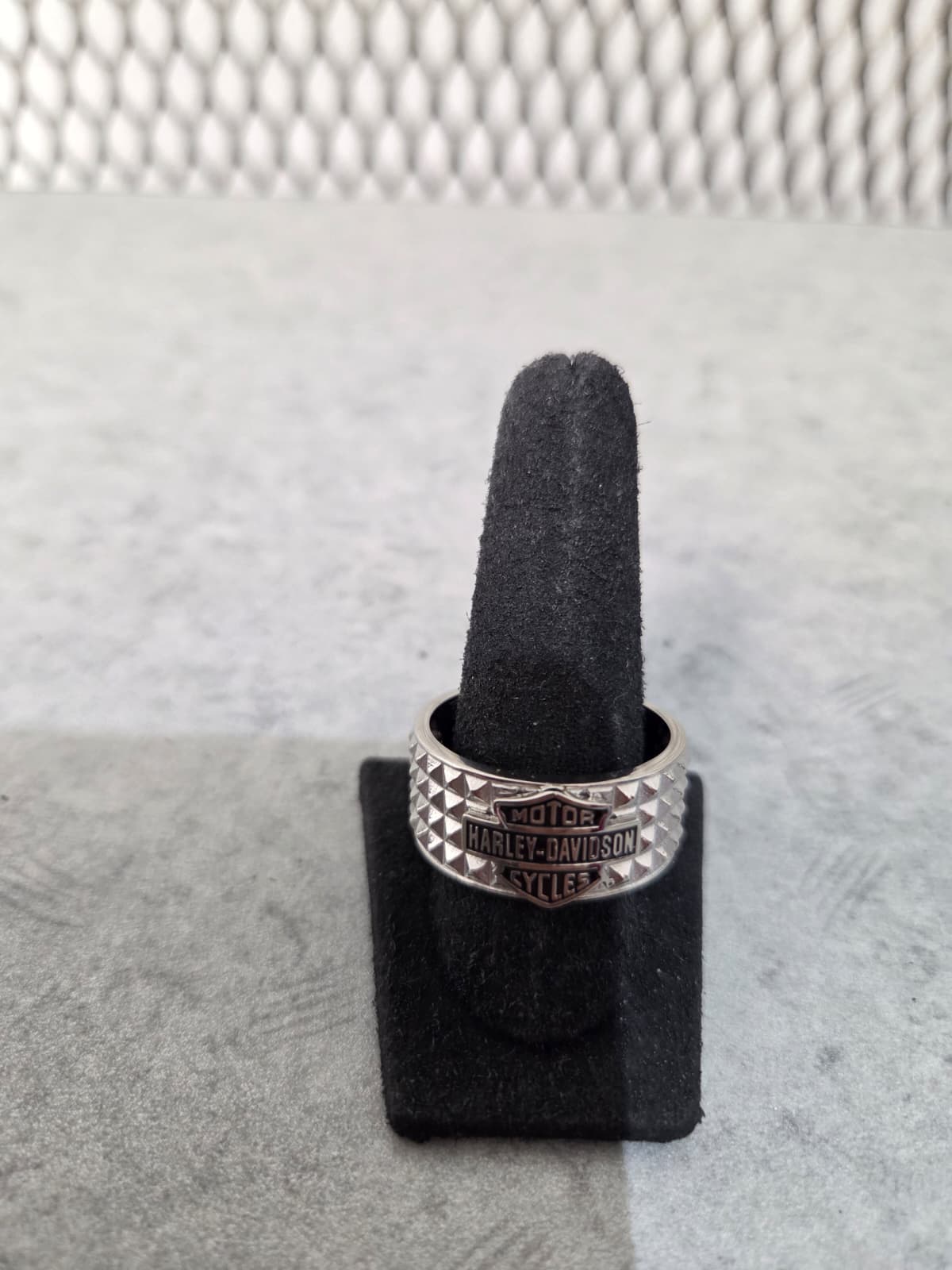 Licensed Product Mens Stainless Steel Pyramid Steel Band Ring