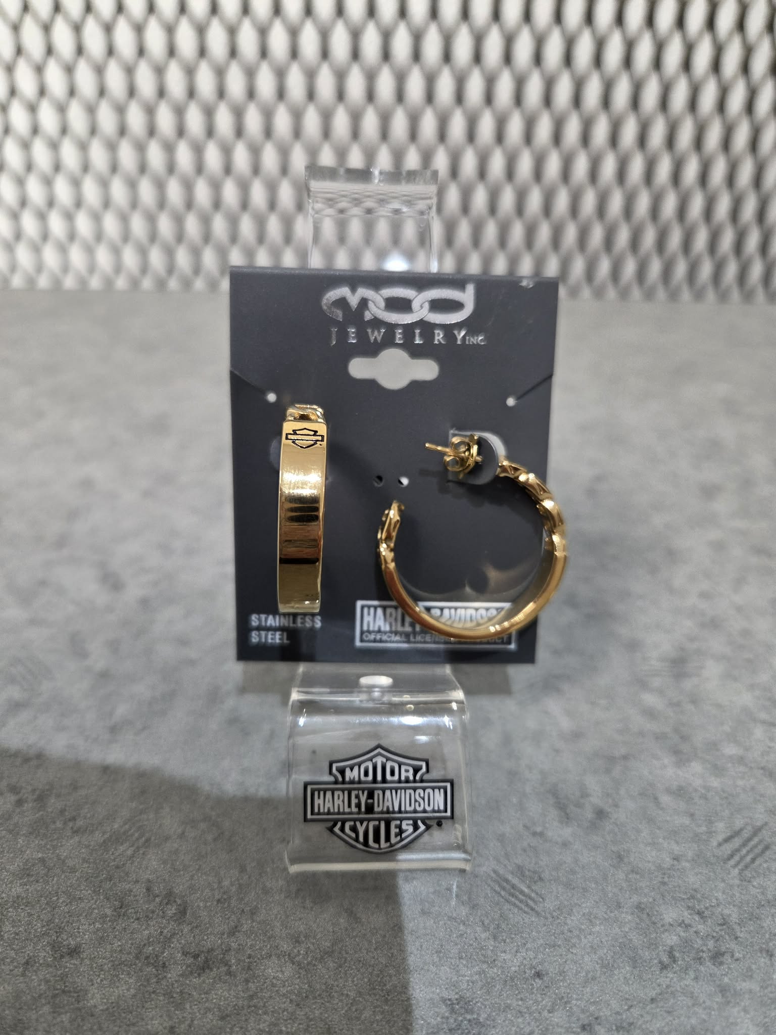 Licensed Product Womens Stainless Steel Gold Tone Mariner Chain Hoop Earrings
