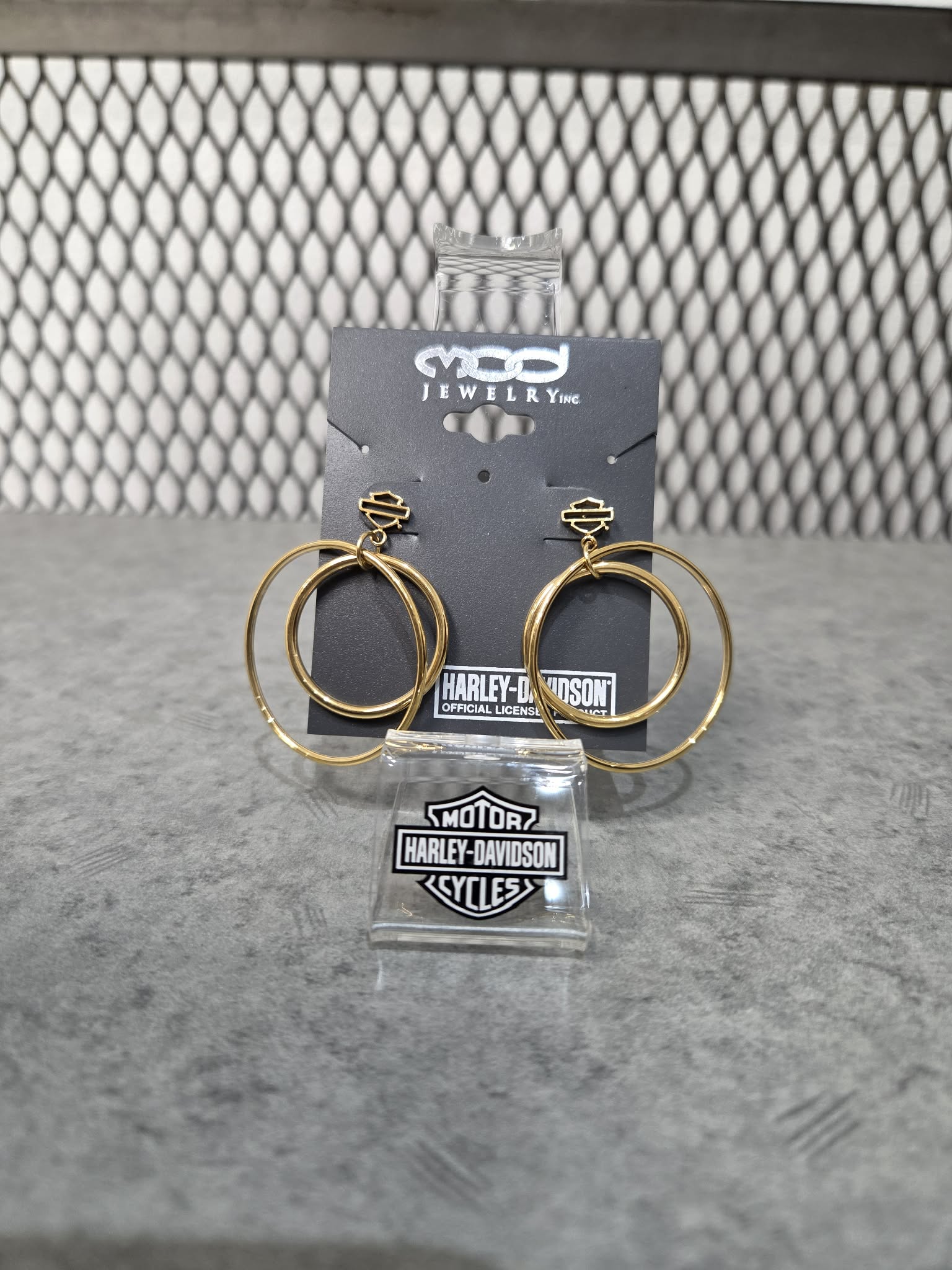 Licensed Product Womens Stainless Steel Large Gold Tone Double Circle Post Earrings Main image