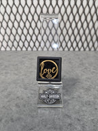 Licensed Product Womens Stainless Steel Large Gold Tone "Love" Script Circle Locket Plate
