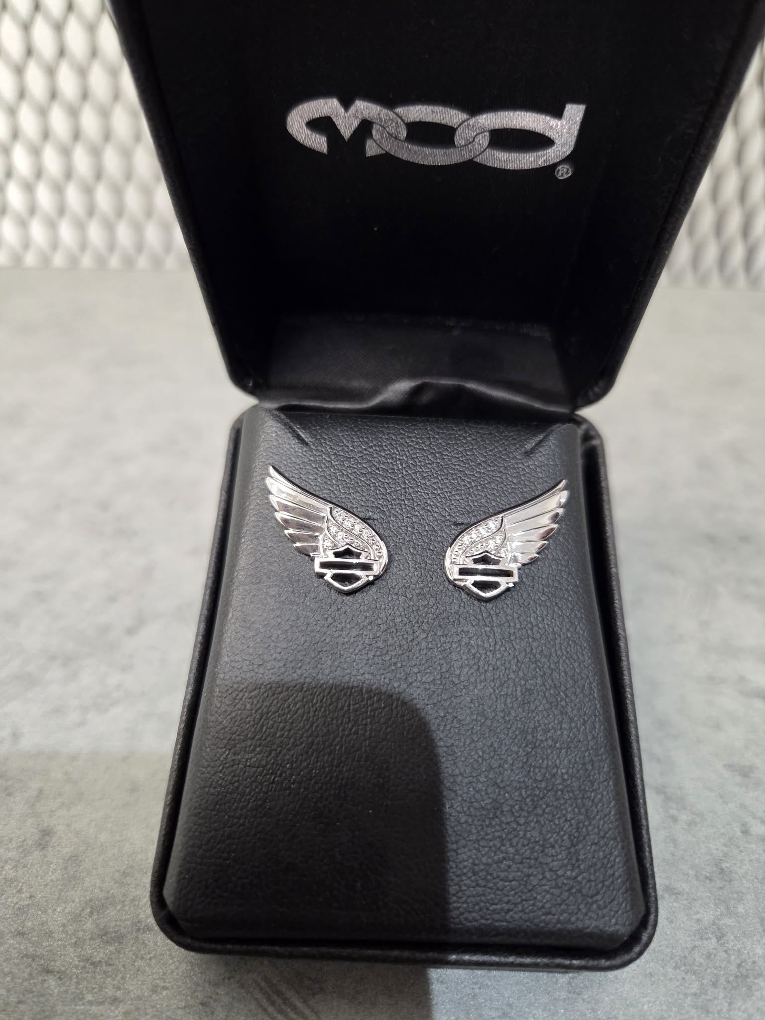 Licensed Product Womens .925 Sterling Silver Bling Wing B&S Post Earrings