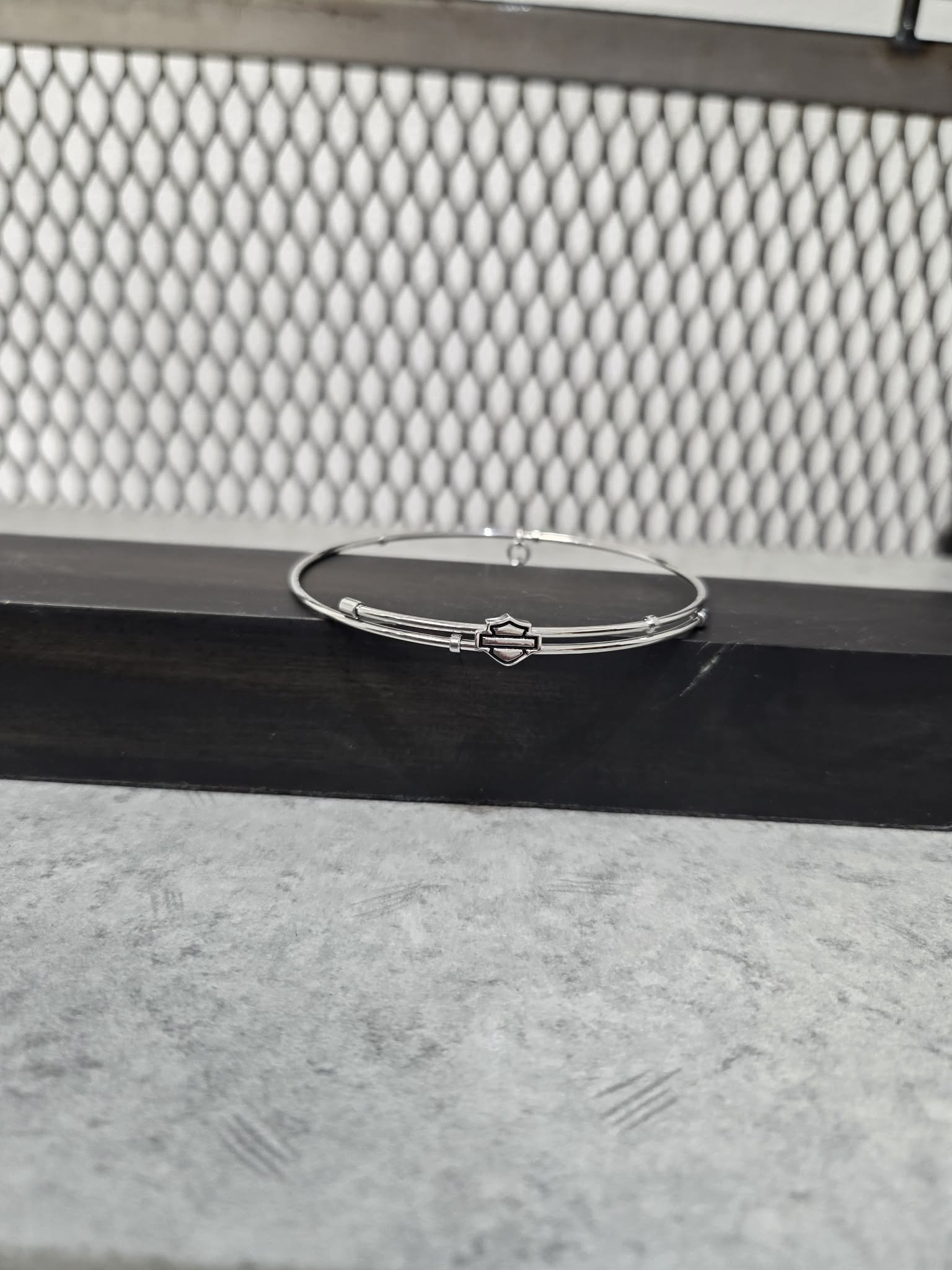 Licensed Product Womens Stainless Steel Wedding Ring Charm Bangle Bracelet - Adjustable Main image
