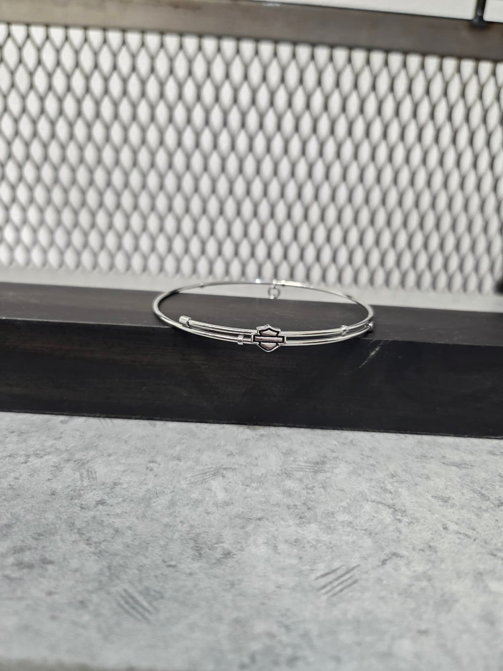 Licensed Product Womens Stainless Steel Wedding Ring Charm Bangle Bracelet - Adjustable