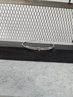 Licensed Product Womens Stainless Steel Wedding Ring Charm Bangle Bracelet - Adjustable