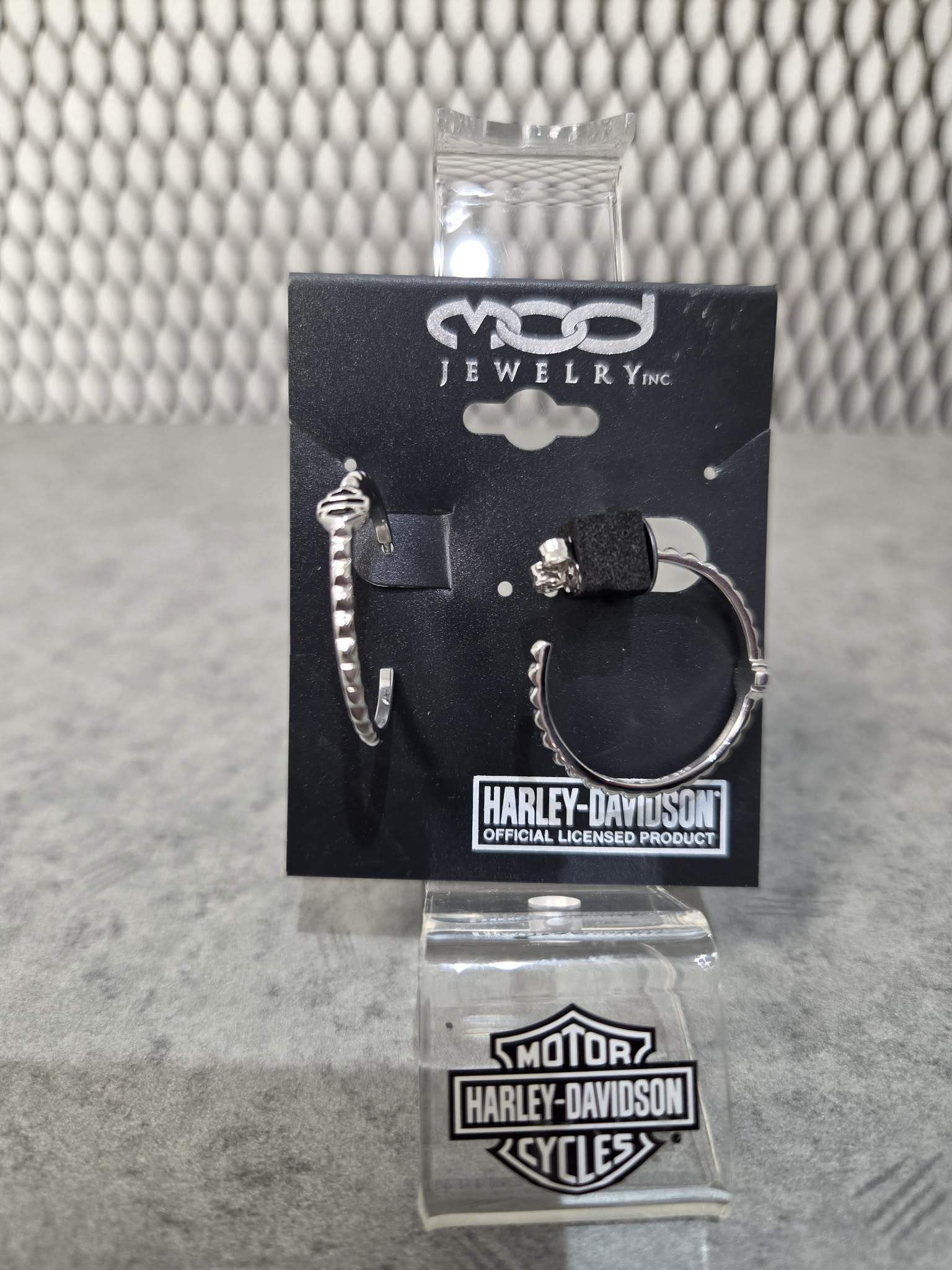 Licensed Product Womens .925 Silver Studded Hoop Earrings Main image