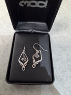 Licensed Product Womens .925 Silver Salt & Pepper Twist Drop Earrings