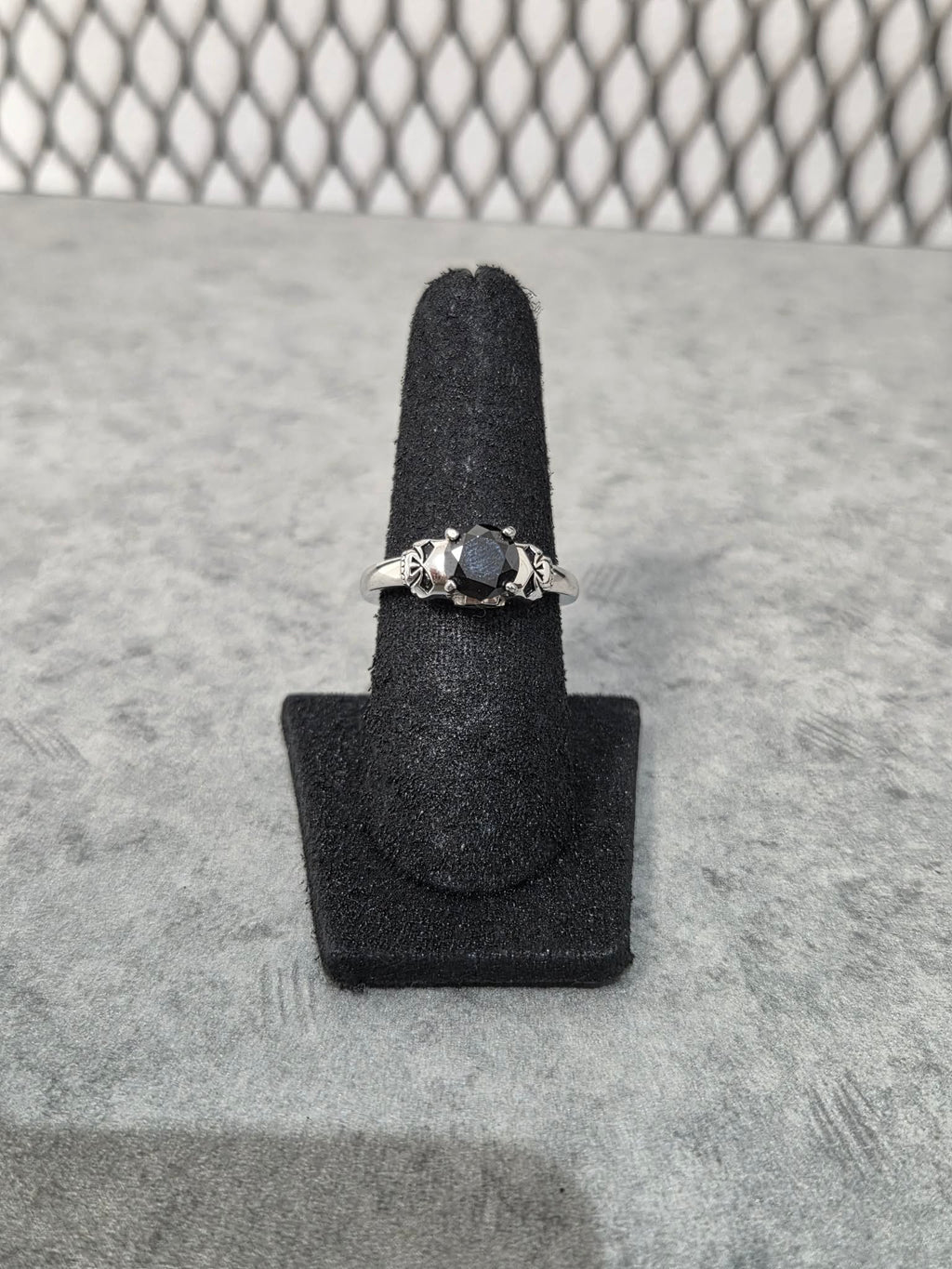 Licensed Product Womens .925 Silver Double Sided Willie G Skull with Black Stone Ring