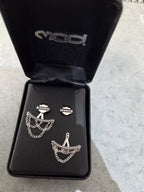 Licensed Product Womens .925 Sterling Silver Chandelier Chain Beaded Ear Jacket Earrings